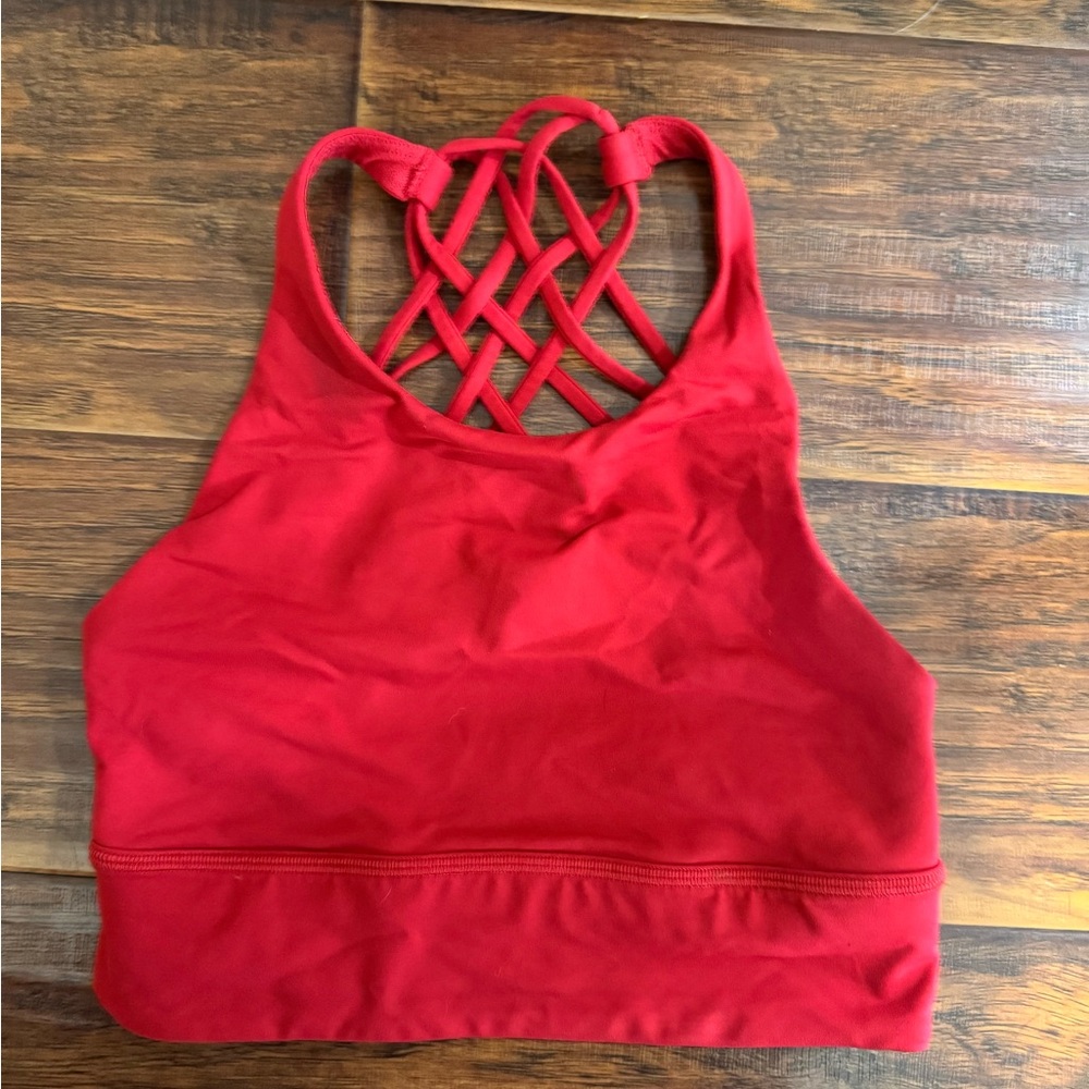 Red Lululemon Long Bra